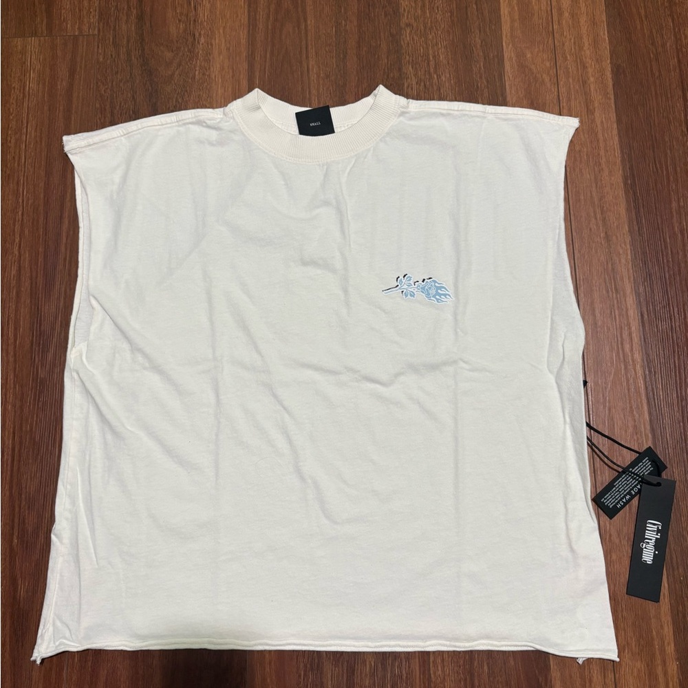 Civil Regime Cream Sleeveless Men's Tank Top - Picture 5 of 5